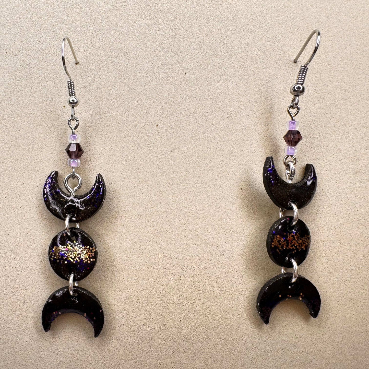 Owning the Phases Moon Earrings - Celestial Pride Design | LGBTQ+ Artisan Made