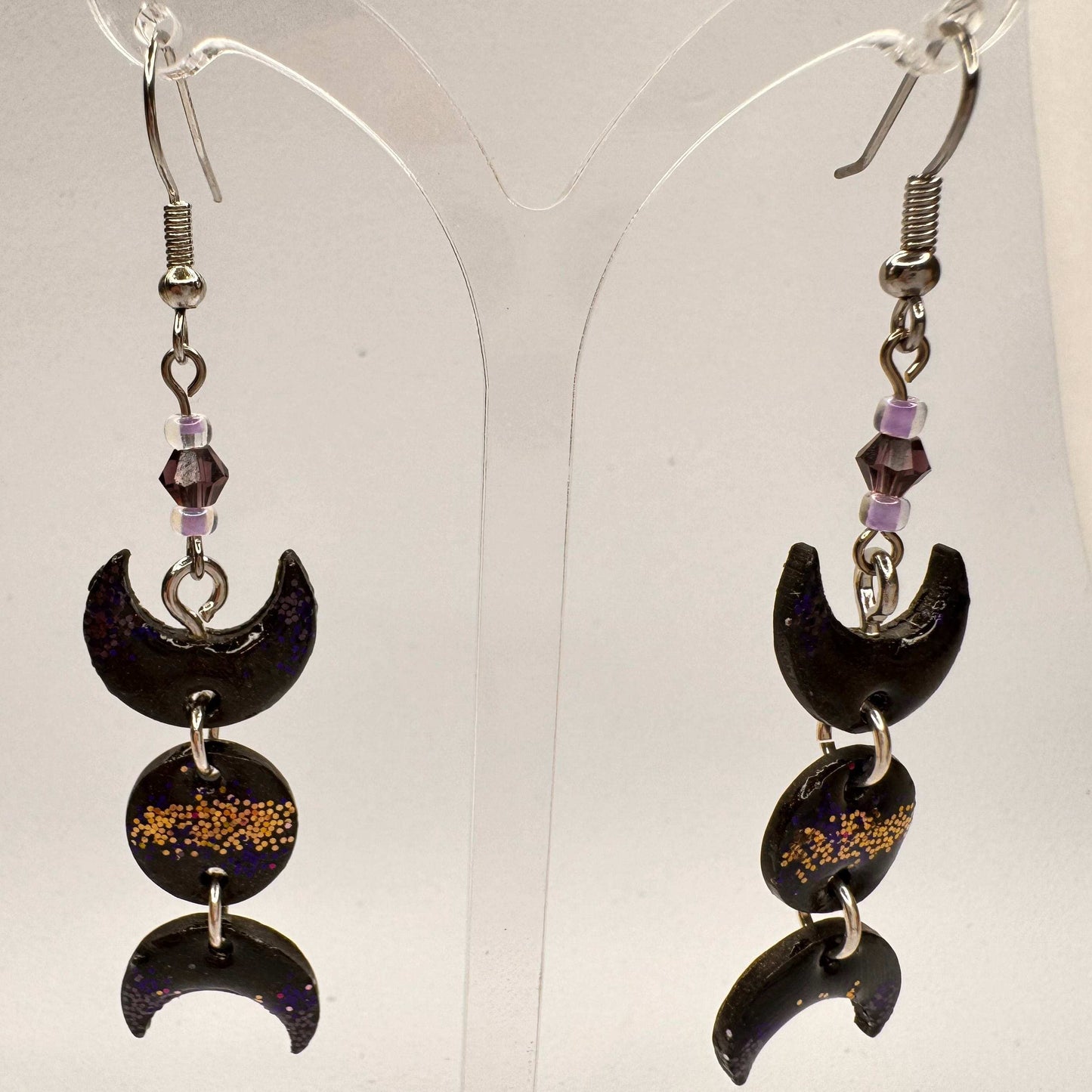 Owning the Phases Moon Earrings - Celestial Pride Design | LGBTQ+ Artisan Made