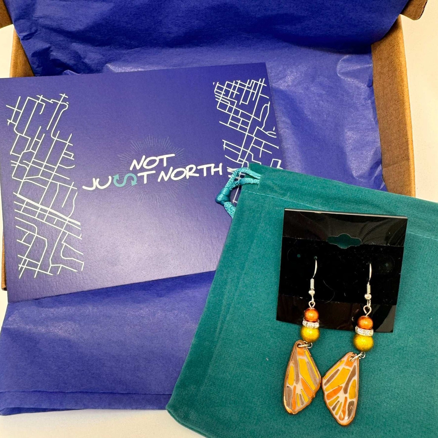 Metallic Wings Statement Earrings - Butterfly Design | LGBTQ+ Artisan Made