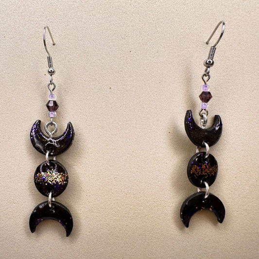 Owning the Phases Moon Earrings - Celestial Pride Design | LGBTQ+ Artisan Made