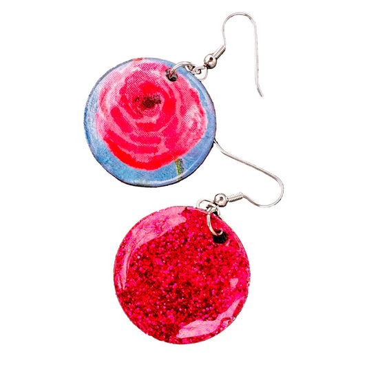 Eternal Bloom Statement Earrings - Mismatched Design | LGBTQ+ Artisan Made