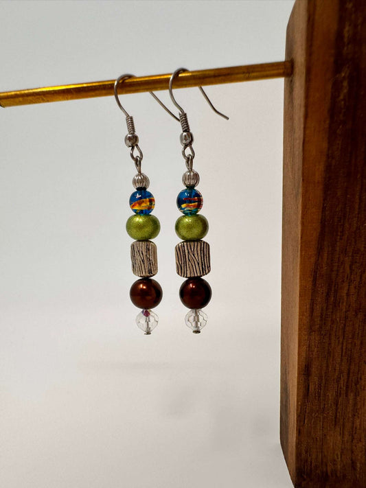 Earth's Story Statement Earrings - 5-Tier Planet Design | LGBTQ+ Artisan Made
