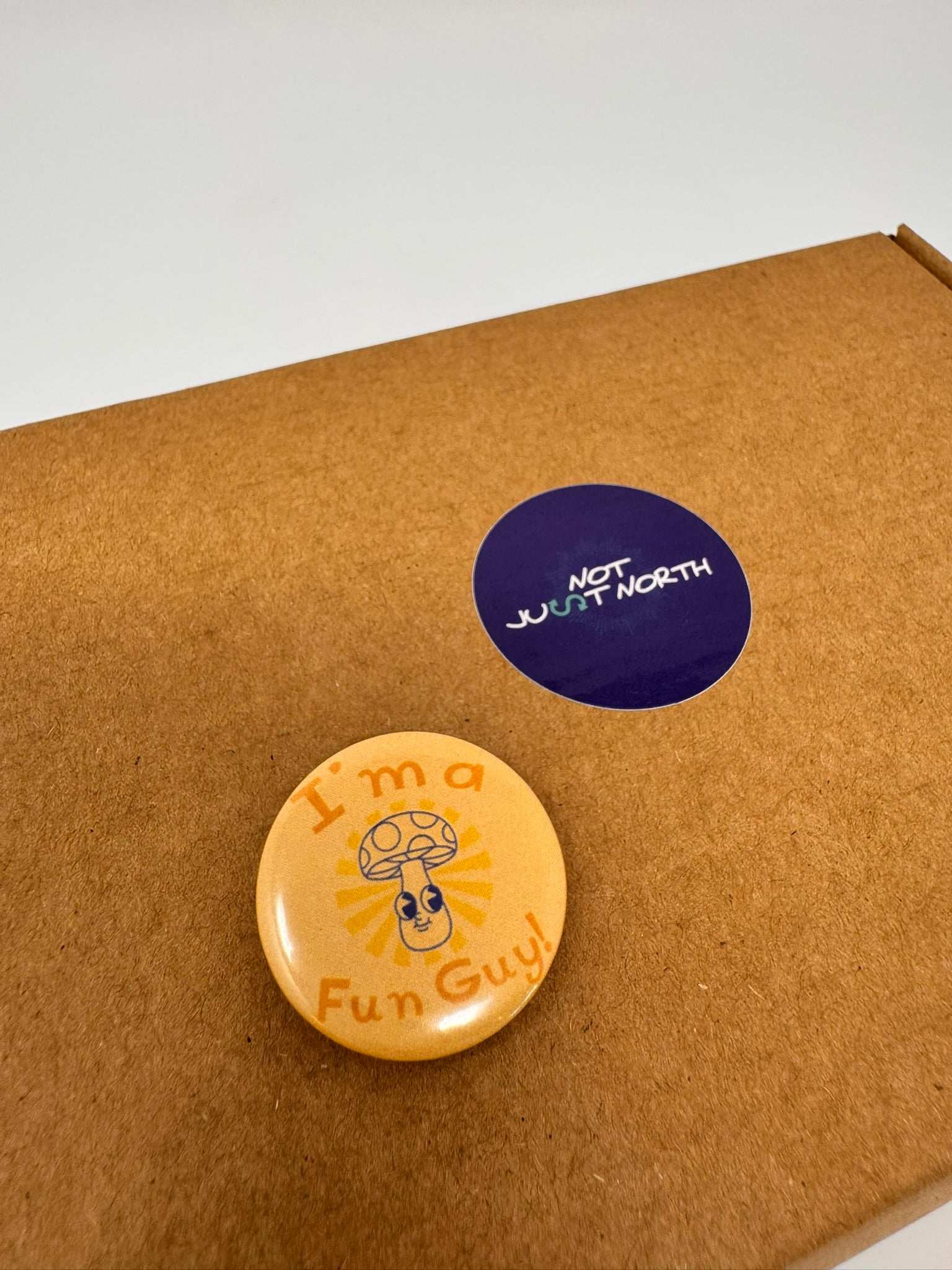Fun Guy Statement Button - Spotted Mushroom Pun | LGBTQ+ Artisan Made