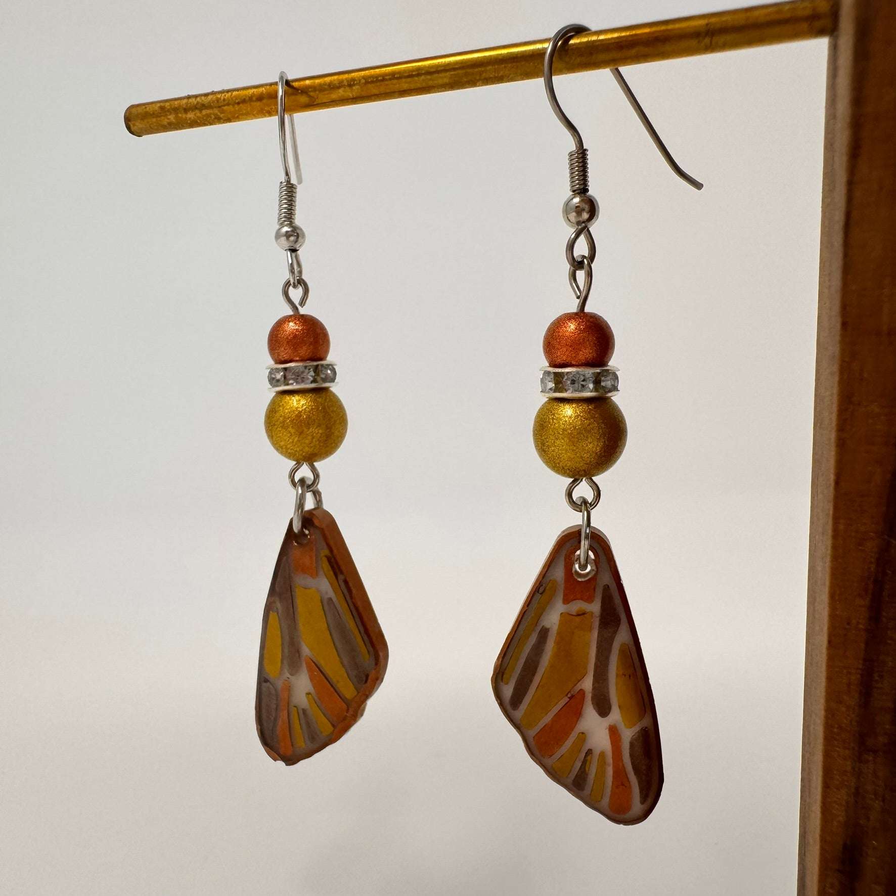 Metallic Wings Statement Earrings - Butterfly Design | LGBTQ+ Artisan Made