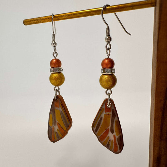 Metallic Wings Statement Earrings - Butterfly Design | LGBTQ+ Artisan Made