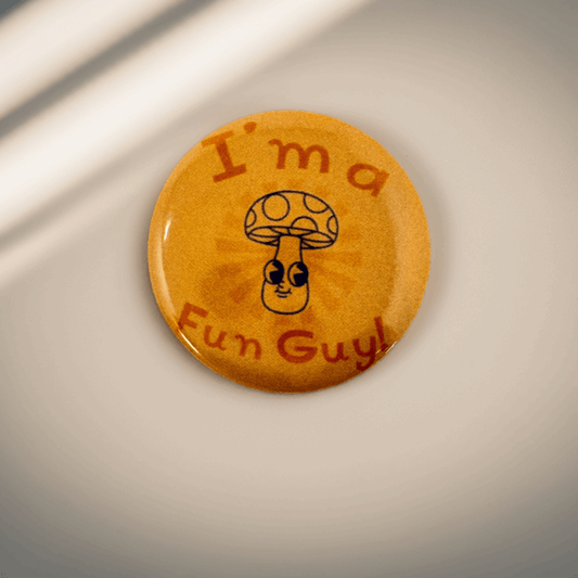 Fun Guy Statement Button - Spotted Mushroom Pun | LGBTQ+ Artisan Made